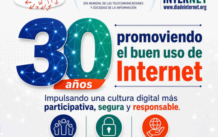 Cartel oficial del Día de Internet 2026 bajo el lema Sostenibilidad en la Era Digital, detallando los criterios ESG ambientales, sociales y de gobernanza.